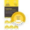 Packungsabbildung mit Prüfplakette: Avery Zweckform Prüfplaketten, Artikel:  6985-2024, Format: ⌀ 20 mm, Inhalt: 120 Prüfplaketten / 8 Bögen, 15 Prüfplaketten/Bogen