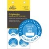 Packungsabbildung mit Prüfplakette: Avery Zweckform Prüfplaketten, Artikel:  6986-2025, Format: ⌀ 30 mm, Inhalt: 80 Prüfplaketten / 10 Bögen, 8 Prüfplaketten/Bogen