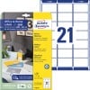 Packungsabbildung mit Etikettenbogen: Avery Zweckform Adress-Etiketten, Home Office, Kleinpackung, Artikel:  7160-10, Format: 63,5 x 38,1 mm, Druckereignung: Inkjet,Laser s/w,Farblaser, Inhalt: 210 Etiketten / 10 Bögen, 21 Etiketten/Bogen