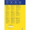 Das Bild ist ein Informationsposter über Plakathalter, das ihre Merkmale, Funktionen und Anwendungen in mehreren Sprachen, darunter Deutsch, Englisch, Französisch, Dänisch, Finnisch, Niederländisch, Russisch und Polnisch, beschreibt.