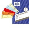 Produktabbildung mit Formularvorschau: Avery Zweckform, Artikel: 867, Garderobennummern, 105 x 148 mm, A6, 500 Nummern/Block