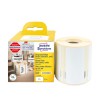 Packungsabbildung mit Etikettenrolle: Avery Zweckform Rollen-Etiketten, Artikel:  A1933084, Format: 32 x 57 mm, Druckereignung: Thermodirekt-Drucker,Dymo LabelWriter* 300-Serie, 400-Serie, 450-Serie, 4XL, Wireless, Inhalt: 400 Etiketten / 1 Rolle, 400 Etiketten/Rolle