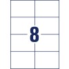 Stanzzeichnung Einzelbogen A4, Artikel: B3427-50, Ultra-Resistente Folien-Etiketten, Format: 105 x 74 mm, 8 Etiketten/Bogen