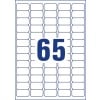 Stanzzeichnung Einzelbogen A4, Artikel: B7651-50, Ultra-Resistente Folien-Etiketten, Format: 38 x 21 mm, 65 Etiketten/Bogen