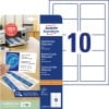 Packungsabbildung mit Kartenbogen: Avery Zweckform Classic Visitenkarten, Artikel:  C32010-25, Format: 85 x 54 mm, Druckereignung: Inkjet,Farblaser,Laser s/w,Kopierer, Inhalt: 250 Karten / 25 Bögen, 10 Karten/Bogen
