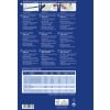 Das Bild ist ein Produktleitfaden für Quick&Clean-Visitenkarten, der Einzelheiten zu Druckoptionen, Materialien, Abmessungen und verschiedenen Sprachen enthält. Es hebt die Produktspezifikationen hervor und gibt Anweisungen zum Entwerfen und Drucken von Karten zu Hause.?