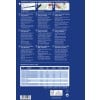 Das Bild ist ein detailliertes Produktdatenblatt für Quick&Clean-Visitenkarten, das verschiedene Typen, Gewichte, Oberflächen und verfügbare Druckoptionen spezifiziert. Es enthält mehrere Sprachen und hebt die wichtigsten Merkmale der Produkte hervor.