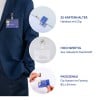 Das Bild zeigt einen stilvollen Blazer mit einem Kartenhalter, der vorne angeclipst ist. Es hebt Merkmale wie die Anzahl der Kartenhalter, die Materialqualität und Größenangaben hervor. Der Kartenhalter besteht aus robustem Kunststoff und ist für Standardkartengrößen ausgelegt.