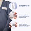 The image features a promotional display for Avery name badges. It shows a person wearing a suit with a name badge that reads 'Paul Meyer.' There are descriptions highlighting features like ideal size for badges, easy insertion, quality paper, and an online design tool.