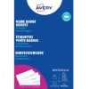 Avery Namensschild-Einlagen – Verpackung mit blauem Hintergrund und Produktdetails?