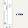Das Bild zeigt Produktetiketten von AVE, die Felder für Informationen wie Haltbarkeit, Inhalt und Produktionsdetails anzeigen. Es umfasst mehrere Etiketten und erwähnt 'x300'.