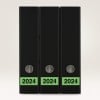The image features three black folders, each labeled with the year 2024 in bright green.