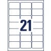 Stanzzeichnung Einzelbogen A4, Artikel: J8160-10, Adress-Etiketten, Format: 63,5 x 38,1 mm, 21 Etiketten/Bogen