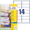 Packungsabbildung mit Etikettenbogen: Avery Zweckform Adress-Etiketten, Artikel:  J8163-25, Format: 99,1 x 38,1 mm, Druckereignung: Inkjet, Inhalt: 350 Etiketten / 25 Bögen, 14 Etiketten/Bogen