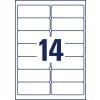 Stanzzeichnung Einzelbogen A4, Artikel: J8563-25, Adress-Etiketten, Format: 99,1 x 38,1 mm, 14 Etiketten/Bogen