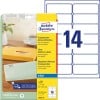 Packungsabbildung mit Etikettenbogen: Avery Zweckform Adress-Etiketten, Artikel:  J8563-25, Format: 99,1 x 38,1 mm, Druckereignung: Inkjet, Inhalt: 350 Etiketten / 25 Bögen, 14 Etiketten/Bogen