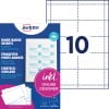 Packungsabbildung mit Etikettenbogen: Avery Zweckform, Artikel: L4727-20, Einsteckschilder, Format: 54 x 90 mm, Druckereignung: Inkjet,Farblaser,Laser s/w,Kopierer, Inhalt: 200 Einsteckschilder / 20 Blatt, 10 Karten/Bogen