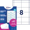 Packungsabbildung mit Etikettenbogen: Avery Zweckform, Artikel: L4728-20, Einsteckschilder, Format: 60 x 90 mm, Druckereignung: Inkjet,Farblaser,Laser s/w,Kopierer, Inhalt: 160 Einsteckschilder / 20 Blatt, 8 Karten/Bogen