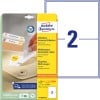 Packungsabbildung mit Etikettenbogen: Avery Zweckform Universal-Etiketten, ablösbar, Artikel:  L4734REV-25, Format: 199,6 x 143,5 mm, Druckereignung: Inkjet,Laser s/w,Farblaser, Inhalt: 60 Etiketten / 30 Bögen, 2 Etiketten/Bogen