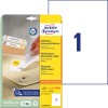 Packungsabbildung mit Etikettenbogen: Avery Zweckform Universal-Etiketten, ablösbar, Artikel:  L4735REV-25, Format: 210 x 297 mm, Druckereignung: Inkjet,Laser s/w,Farblaser, Inhalt: 30 Etiketten / 30 Bögen, 1 Etiketten/Bogen