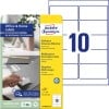 Packungsabbildung mit Etikettenbogen: Avery Zweckform Etiketten, ablösbar, Home Office, Kleinpackung, Artikel:  L4744REV-10, Format: 96 x 50,8 mm, Druckereignung: Inkjet,Laser s/w,Farblaser, Inhalt: 100 Etiketten / 10 Bögen, 10 Etiketten/Bogen