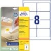 Packungsabbildung mit Etikettenbogen: Avery Zweckform Universal-Etiketten, ablösbar, Artikel:  L4745REV-25, Format: 96 x 63,5 mm, Druckereignung: Inkjet,Laser s/w,Farblaser, Inhalt: 240 Etiketten / 30 Bögen, 8 Etiketten/Bogen