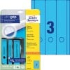 Packungsabbildung mit Etikettenbogen: Avery Zweckform Ordner-Etiketten, Artikel:  L4753-20, Format: 61 x 297 mm, Druckereignung: Inkjet,Laser s/w,Farblaser, Inhalt: 60 Etiketten / 20 Bögen, 3 Etiketten/Bogen