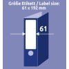 Größenvergleich mit Hand, Artikel: L4761-25, ein Bogen Ordner-Etiketten, Format: 61 x 192 mm, Farbe: Weiß