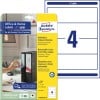 Packungsabbildung mit Etikettenbogen: Avery Zweckform Ordner-Etiketten, ablösbar, Home Office, Kleinpackung, Artikel:  L4761REV-10, Format: 61 x 192 mm, Druckereignung: Inkjet,Laser s/w,Farblaser, Inhalt: 40 Etiketten / 10 Bögen, 4 Etiketten/Bogen