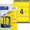 Packungsabbildung mit Etikettenbogen: Avery Zweckform Ordner-Etiketten, Artikel:  L4769-20, Format: 61 x 192 mm, Druckereignung: Inkjet,Laser s/w,Farblaser, Inhalt: 80 Etiketten / 20 Bögen, 4 Etiketten/Bogen