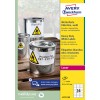 Packungsabbildung: Avery Zweckform Wetterfeste Folien-Etiketten für Laserdrucker, Artikel:  L4773-100, Format: 63,5 x 33,9 mm, Druckereignung: Laser s/w,Farblaser, Inhalt: 2.400 Etiketten / 100 Bögen, 24 Etiketten/Bogen