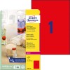 Packungsabbildung mit Etikettenbogen: Avery Zweckform Etiketten in Sonderfarben, Artikel:  L6005-25, Format: 210 x 297 mm, Druckereignung: Laser s/w,Farblaser, Inhalt: 25 Etiketten / 25 Bögen, 1 Etiketten/Bogen