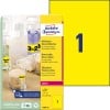 Packungsabbildung mit Etikettenbogen: Avery Zweckform Etiketten in Sonderfarben, Artikel:  L6006-25, Format: 210 x 297 mm, Druckereignung: Laser s/w,Farblaser, Inhalt: 25 Etiketten / 25 Bögen, 1 Etiketten/Bogen