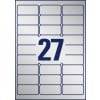 Stanzzeichnung Einzelbogen A4, Artikel: L6011-20, Typenschild-Etiketten, Format: 63,5 x 29,6 mm, 27 Etiketten/Bogen