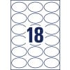 Stanzzeichnung Einzelbogen A4, Artikel: L6024REV-25, Ovale Etiketten, ablösbar, Format: 63,5 x 42,3 mm, 18 Etiketten/Bogen