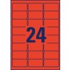 Stanzzeichnung Einzelbogen A4, Artikel: L6034-20, Farbige Etiketten, ablösbar, Format: 63,5 x 33,9 mm, 24 Etiketten/Bogen