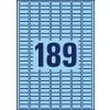 Stanzzeichnung Einzelbogen A4, Artikel: L6048-20, Farbige Etiketten, ablösbar, Format: 25,4 x 10 mm, 189 Etiketten/Bogen