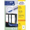 Packungsabbildung: Avery Zweckform Ordner-Etiketten, Artikel:  L6061-100, Format: 59 x 192 mm, Druckereignung: Inkjet,Laser s/w,Farblaser, Inhalt: 400 Etiketten / 100 Bögen, 4 Etiketten/Bogen