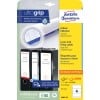 Packungsabbildung: Avery Zweckform Ordner-Etiketten, Artikel:  L6061-25, Format: 59 x 192 mm, Druckereignung: Inkjet,Laser s/w,Farblaser, Inhalt: 120 Etiketten / 30 Bögen, 4 Etiketten/Bogen