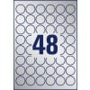 Stanzzeichnung Einzelbogen A4, Artikel: L6129-20, Typenschild-Etiketten, Format: ⌀ 30 mm, 48 Etiketten/Bogen
