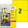 Packungsabbildung mit Etikettenbogen: Avery Zweckform Wetterfeste Folien-Etiketten, Artikel:  L6130-20, Format: 210 x 148 mm, Druckereignung: Laser s/w, Inhalt: 40 Etiketten / 20 Bögen, 2 Etiketten/Bogen