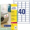 Packungsabbildung mit Etikettenbogen: Avery Zweckform Kraftkleber-Etiketten, Artikel:  L6140-20, Format: 45,7 x 25,4 mm, Druckereignung: Laser s/w,Farblaser, Inhalt: 800 Etiketten / 20 Bögen, 40 Etiketten/Bogen