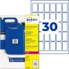 Avery Schwerlastetiketten-Packung mit blauen Kanistern und der großen Zahl 30?