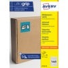 Karton mit blauer Avery-Ultragrip-Etikettenverpackung und Produktinformationsstreifen?