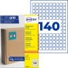 Avery Ultragrip-Mehrzwecketikettenpackung mit 140 kleinen quadratischen Etiketten und Kartonschachtel?