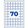 Blau umrandetes Quadratgitter mit einer großen blauen Zahl 70 in der Mitte?