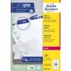 Packungsabbildung: Avery Zweckform Weiße Adress-Etiketten für Laserdrucker, Artikel:  L7159-100, Format: 63,5 x 33,9 mm, Druckereignung: Laser s/w,Farblaser, Inhalt: 2.400 Etiketten / 100 Bögen, 24 Etiketten/Bogen