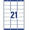 Stanzzeichnung Einzelbogen A4, Artikel: L7160-100, Adress-Etiketten, Format: 63,5 x 38,1 mm, 21 Etiketten/Bogen