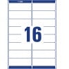 Stanzzeichnung Einzelbogen A4, Artikel: L7162-100, Adress-Etiketten, Format: 99,1 x 33,9 mm, 16 Etiketten/Bogen