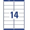Stanzzeichnung Einzelbogen A4, Artikel: L7163-100, Adress-Etiketten, Format: 99,1 x 38,1 mm, 14 Etiketten/Bogen
